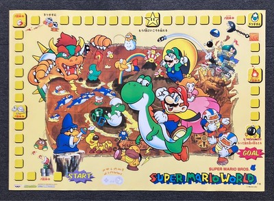 Nintendo Super Mario World Promo Poster B2 Size Rare SFC