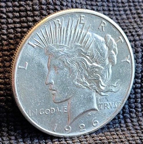 1926 S Peace Silver Dollar- Fineness .90- AU+ Condition