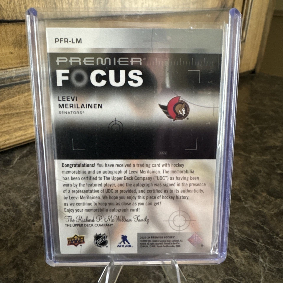 2024 Upper Deck Premier Leevi Merilainen Focus Rookie Auto Patch RPA /175 PFR-LM - Image 2 of 2
