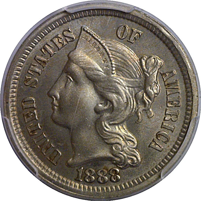 1888 Nickel Three Cent   PCGS MS-67 - Image 2 of 3