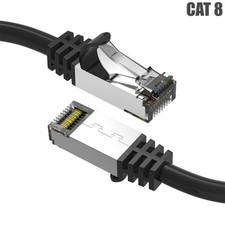 0.5FT CAT8 RJ45 Network LAN Ethernet Patch Cable SFTP 40Gbps 2GHz 26AWG Black