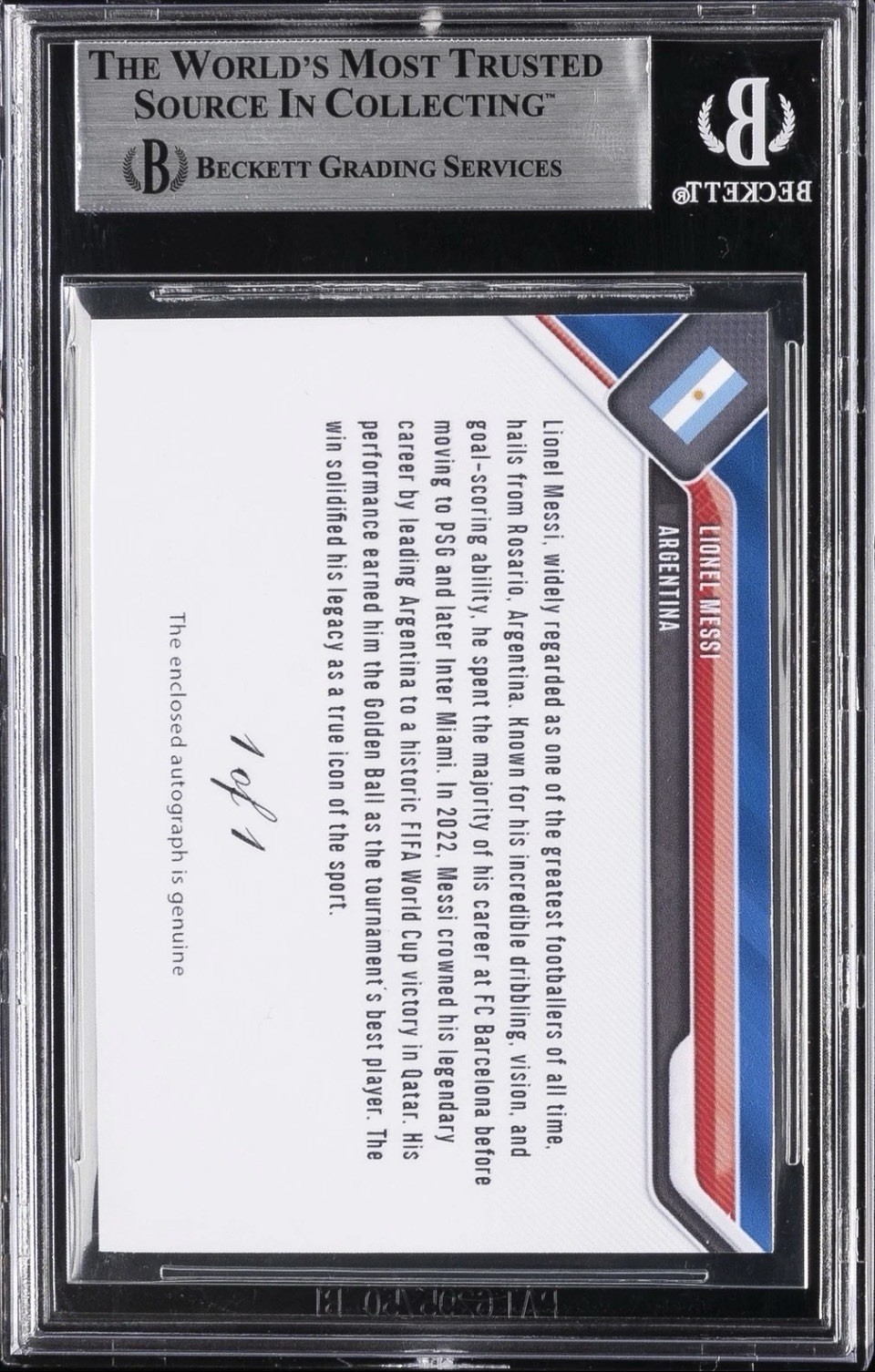 Lionel Messi 2022 World Cup Auto 1/1 No reserve GRAIL GOAT FOOTBALL READ DESC. view 2
