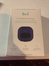 Bril UV Toothbrush Sterilizer Kills 99.9 of Bacteria USB Rechargeable Navy NEW