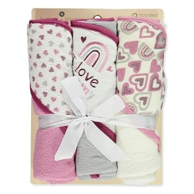 Buttons & Stitches 3pk Hooded Baby Towels - I Love Mommy