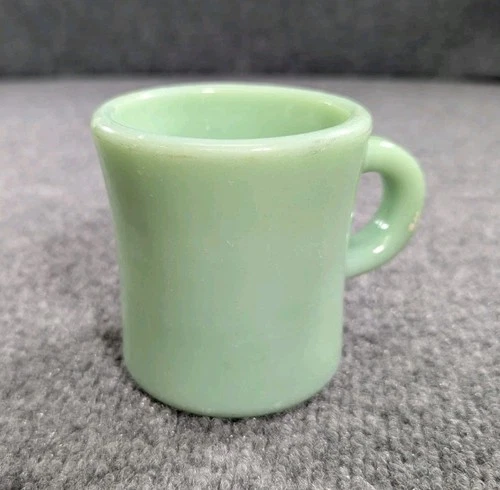 Vintage Jadeite Fire King C Handle Mug Extra Heavy Oven Restaurant Ware