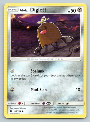 Pokemon Alolan Diglett SM Base Set SM01 C 86/149 NM