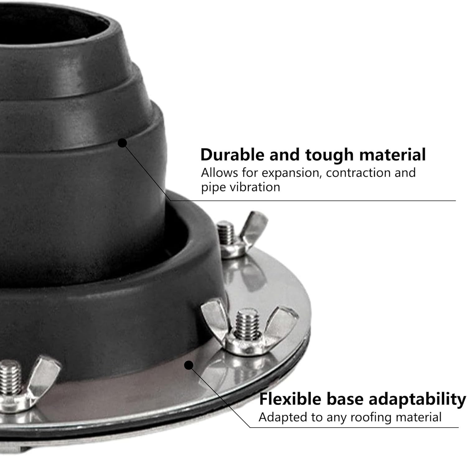 Tent Stove Jack Kit: Flexible Silicone Pipe Boot, High Temp Flue Flashing for