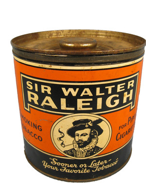 Vintage 1953 Sir Walter Raleigh Smoking Tobacco For Pipe And Cigarettes Tin