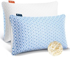 Shredded Memory Foam Pillows Queen Size Set of 2, Cooling Firm Pillows Queen