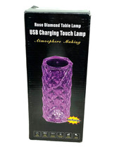 Crystal Touch Control Table Lamp, 16 Color USB Rechargeable Rose Lamp