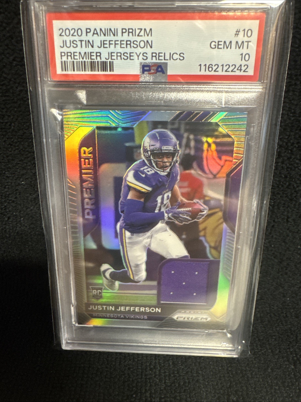 Justin Jefferson Panini Prizm Premier Jerseys Relics #10 Base