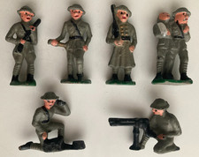 SIX 1930s Vintage Painted Metal Lead Toy Soldiers WWI-style