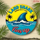 Vintage Land Shark Beer Aluminum Tin Metal Signs Home Décor 8x8
