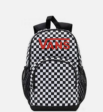 Vans Alumni Backpack Checkered University College School Bag Black White Red