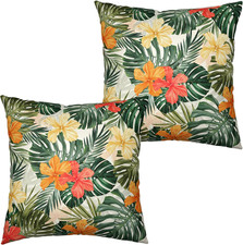 Hawaiian Hibiscus Flower Throw Pillow Covers Summer Tropical Pillow Covers 18x18