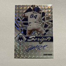 Zach Reks 2022 Panini Mosaic Scripts Mosaic Refractor Rookie Autograph #20