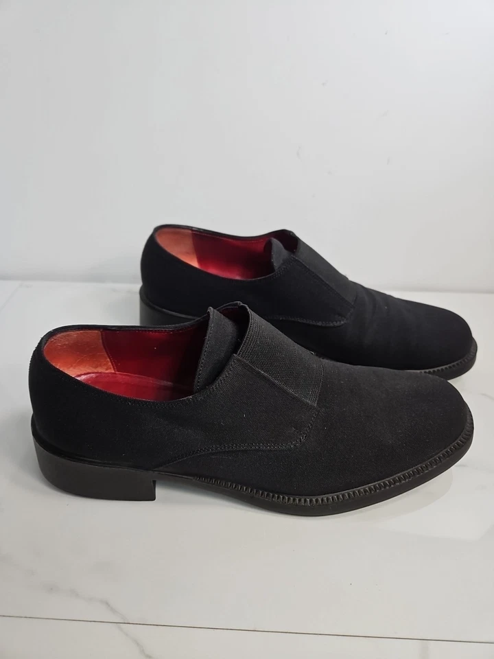 Salvatore Ferragamo Sport Black Nylon Streach Oxford Loafer 8.5 Made In Italy  - Image 4 of 4