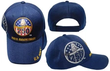 America's Navy 250th Anniversary With Shadow Blue Embroidered Hat Cap - Licensed
