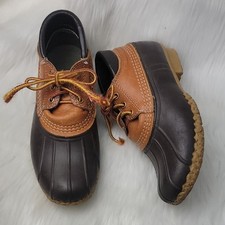 L.L. BEAN Brown Tan VTG 80s Bean Boot 3 Eye Ankle Duck Rain Snow Lace Up Shoes