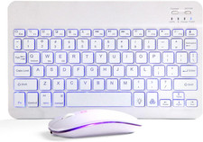 Bluetooth Keyboard and Mouse Combo for Ipad - Rechargeable Wireless Keyboard  M