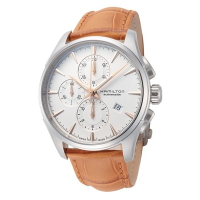 Hamilton Men's Jazzmaster 42mm Leather Automatic Chronograph Watch H32586511