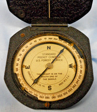 Vintage Pocket Compass US Forest Service, Cha...