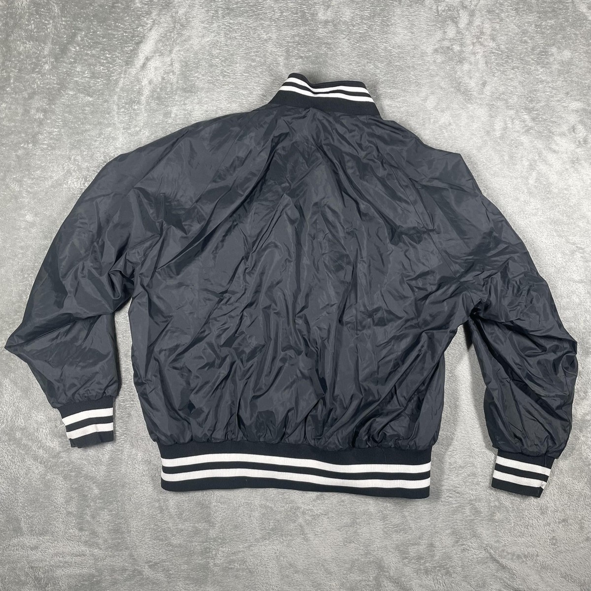 Vintage Sportsmaster Jacket Mens 2XL Black Bomber Snap Front Safe