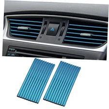 20 Pcs BLUE Car Vent Outlet Trim Strip Chrome PVC Car Air Conditioner Vent Blue