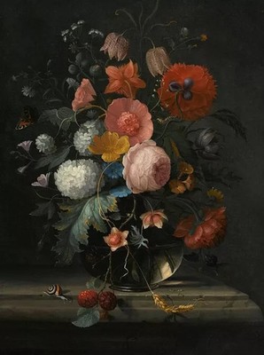 MQ1157 100% Handmade Painted Color Charming Flowers Oil Painting Wall Canvas Art