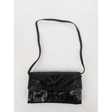 Genuine Eel Skin Crossbody Bag Small Black Vintage Clutch Purse 90s Y2K Korea