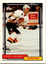 1992-93 Topps #507 Greg Adams Vancouver Canucks