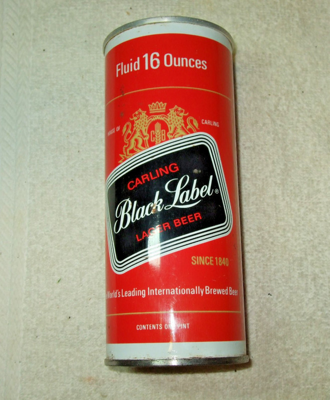 Carling Black Label Lager 16 oz. Beer Can One Pint SS Steel