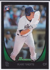 Blake Tekotte San Diego Padres 2011 Bowman Draft Rookie Card