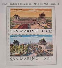 1995 SAN MARINO - VEDUTE DI PECHINO NEL 1914 E NEL 1995 - 2 val MNH