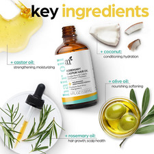 Organic Rosemary Castor Hair Oil  Massager Hair Growth Set Hair Growth Oil 4...