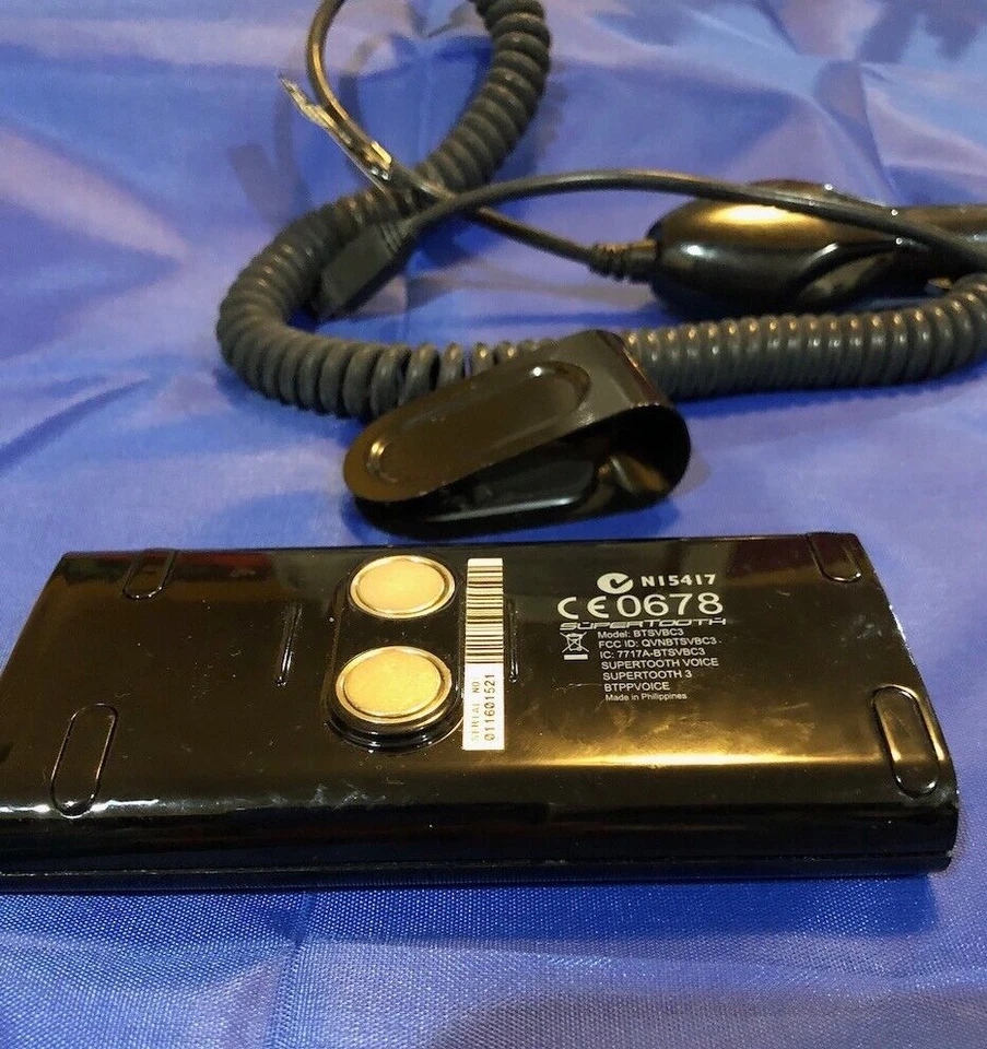 SuperTooth Bluetooth Handsfree Car Voice Speakerphone BTSVBC3 w/ Cord and Clip - Image 3 of 4