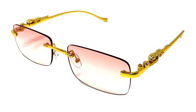 METAL JAGUAR SLIM RIMLESS LUXURY RECTANGULAR SUNGLASSES  display picture 3