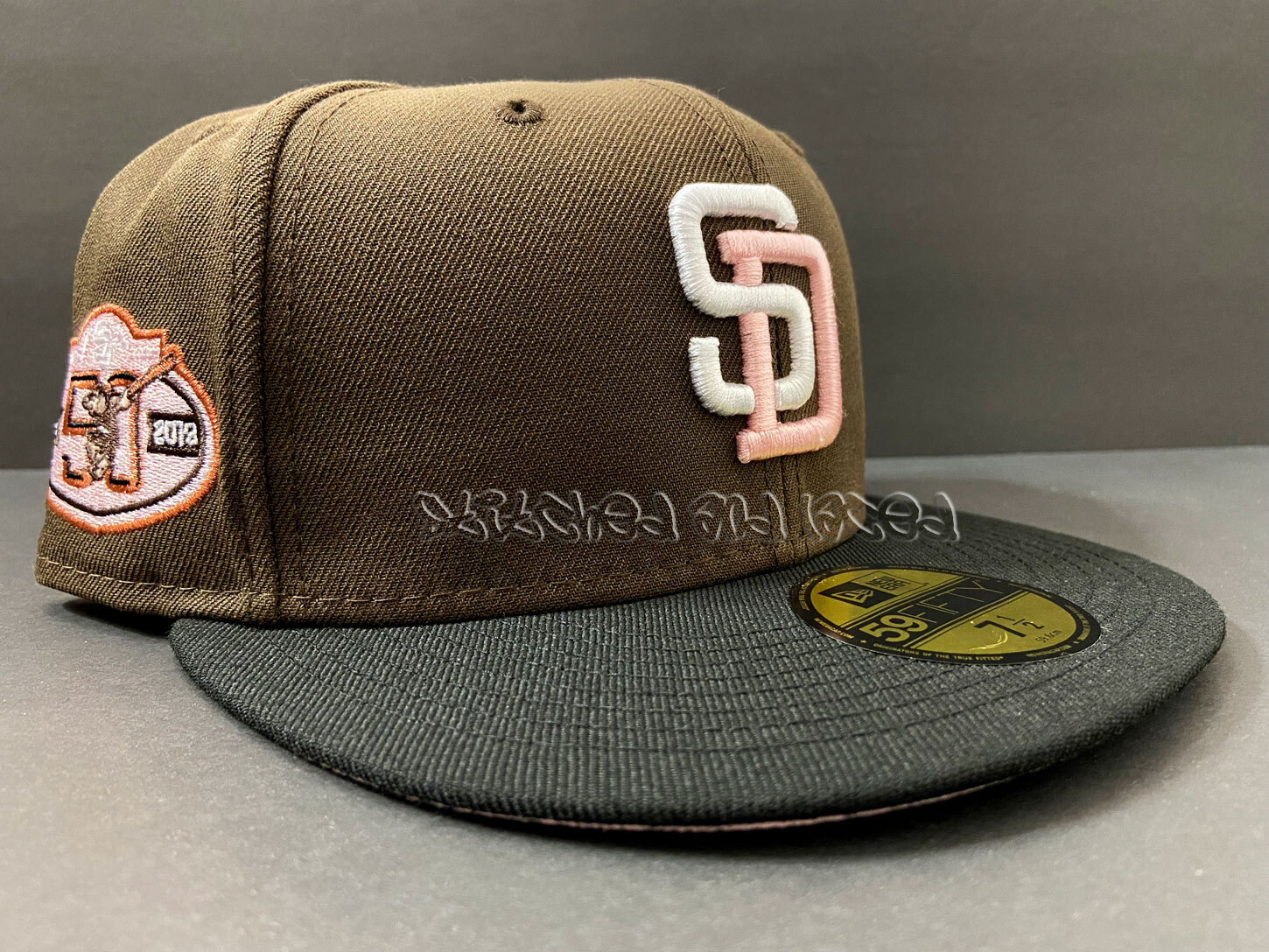 TOPPERZ SAN DIEGO PADRES TWO 2 TONE 50TH MOCHA BROWN PINK UV NOT HAT CLUB 7  1/2