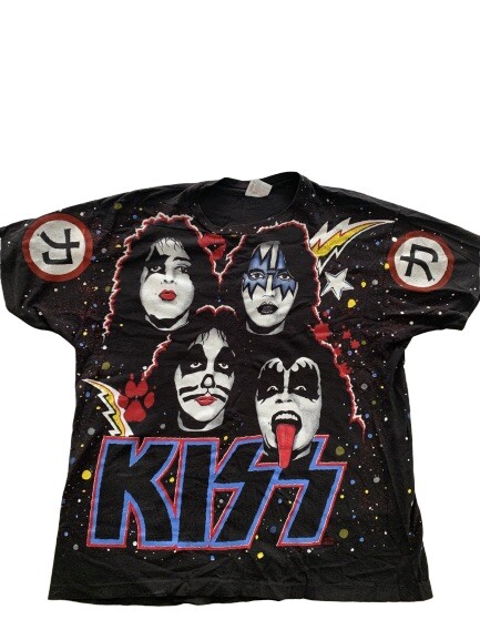 【HI FI FNK】Kiss Printed Vintage Top Vintage Rare Kiss Chikara OVP T-shirt 1992 excellent shape