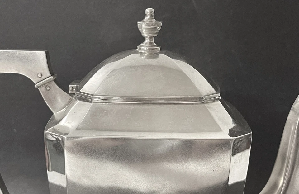 Antiguo Juego de Té-Café Art Deco Imperial Ruso 84-Plata 5 Piezas, S. Bechgold Foto 4 de 4