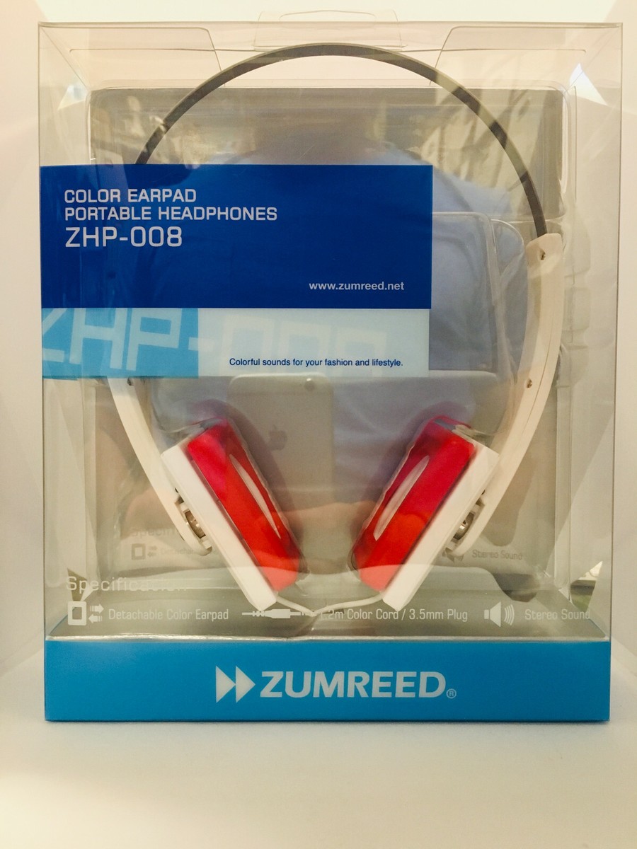 Zumreed Portable Headphones Color Earpad ZHP-008 White & Red | eBay
