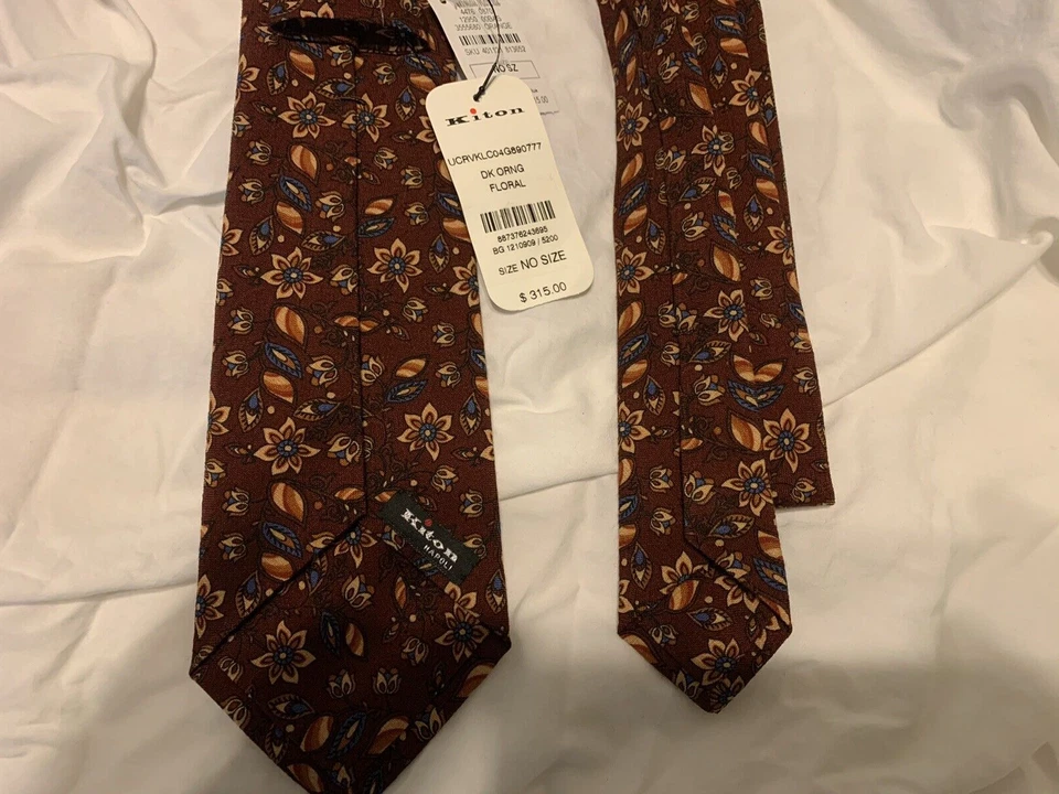 Corbata KITON Napoli 100% lana hecha a mano en Italia Foto 2 de 4