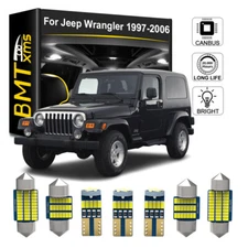 8x White Interior LED Lights Bulbs Package Kit For 1997 - 2006 Jeep Wrangler TJ