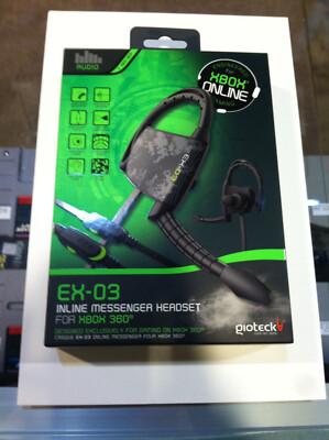 XBOX360 Wired Headset Gioteck EX-03 INLINE MESSANGER HEADSET with Microphone NEW