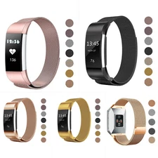 For Fitbit Charge2 Metal Milanese Magnetic Loop Strap Wrist Band Lovers Gift