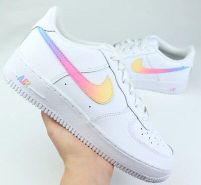 Nike Air Force GS Regenbogen Pastell 39 Custom Sneaker