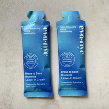 2 Eva NYC Brass to Sass Brunette Leave In Cream Sample Travel Packets .34oz Each