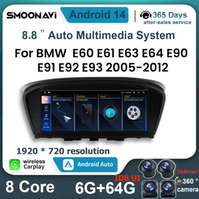 Autoradio for BMW E60 E61 E63 E64 E90 E91 E92 Android 14 WIFI CCC 64GB Carplay