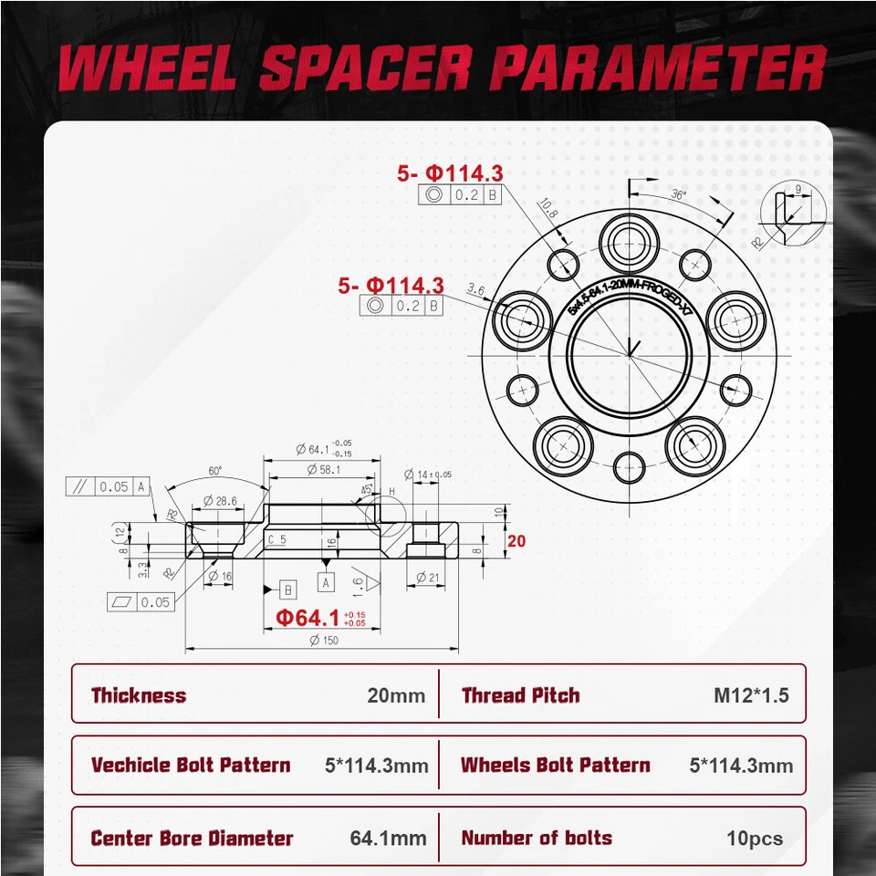 4PCS 20mm Hubcentric Wheel Spacers 5x4.5 5x114.3 for Honda Civic Acura TL RSX Foto 2 de 4