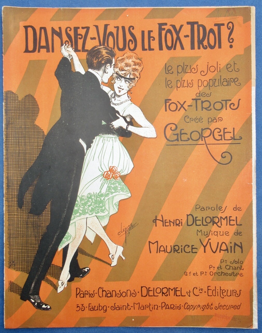 DANCE DANSE GEORGEL PARTITION DANSEZ-VOUS LE FOX-TROT ? YVAIN 1919 CLÉRICE